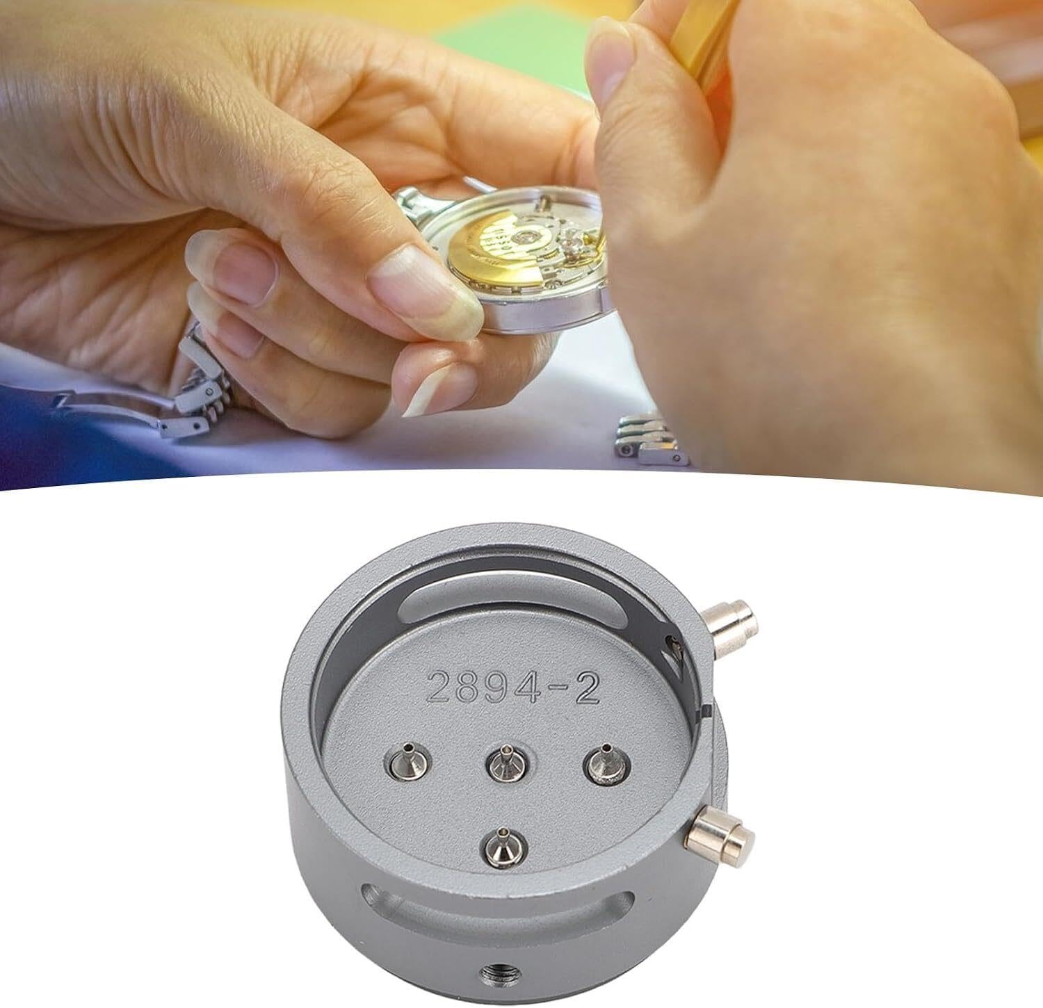 Support de Mouvement de Montre pour Base de réparation en Alliage d'aluminium 2894-2, avec clé hexagonale et boîte de Rangement
