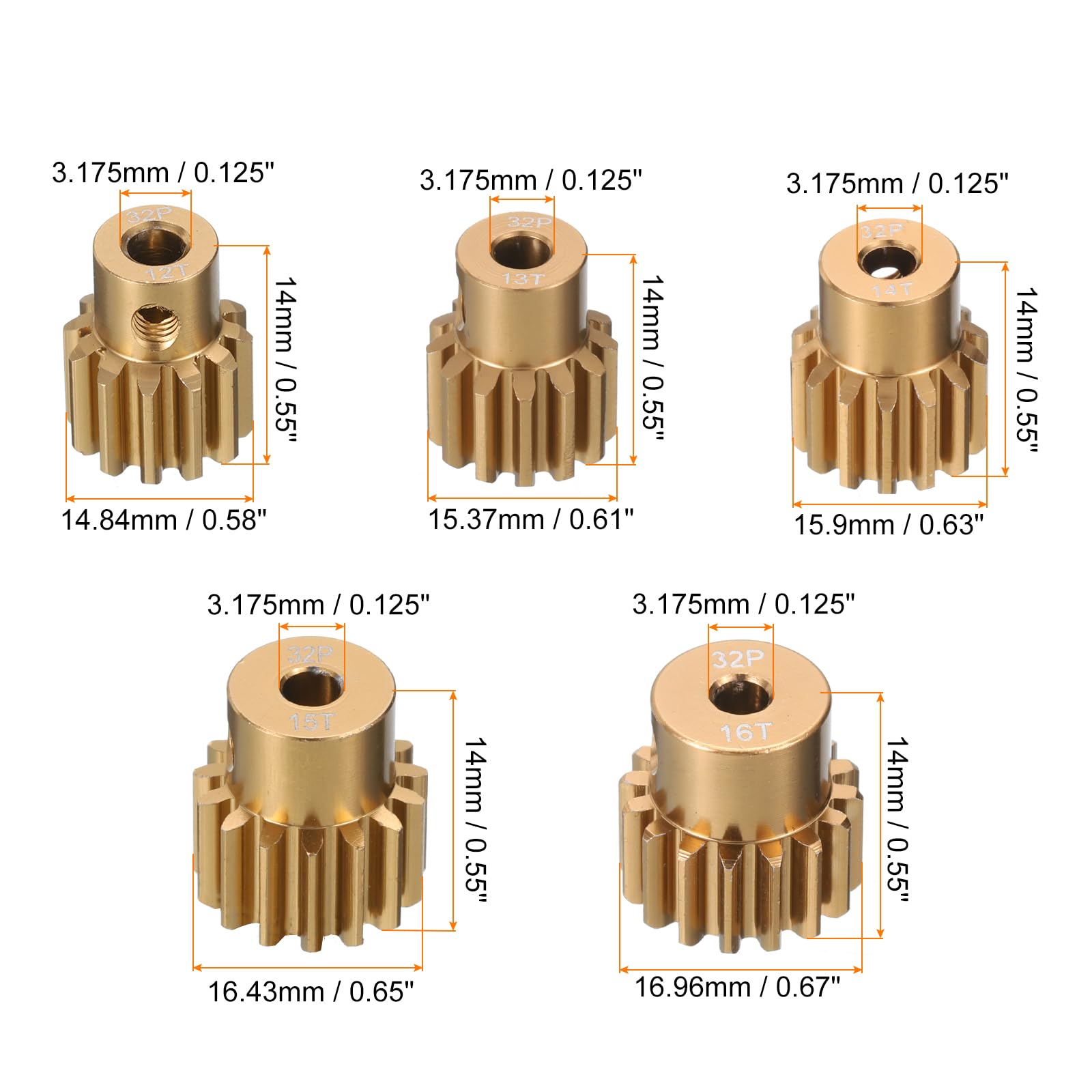 Cheap GoolRC 32DP 3.175mm 12T-16T Pinion Motor Gear For 1/10 RC Car