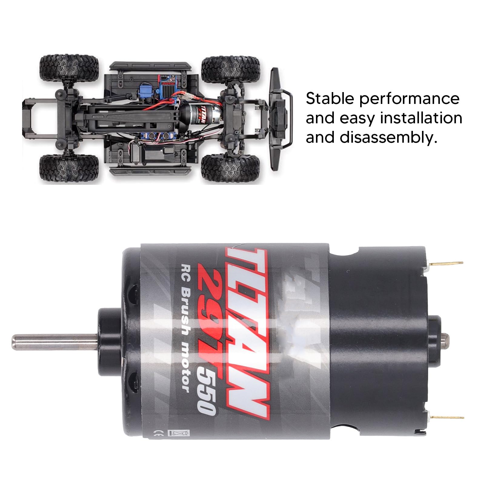 Motor cepillado, motor cepillado universal 550 con caja de cambios reductora 1/3 para camión eléctrico, negro (29T)