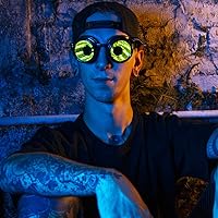 Vista 5 de GloFX Gafas LED programables a todo color Lente portal infinito con 350 modos Gafas de rave recargables por USB Perfecto para festivales