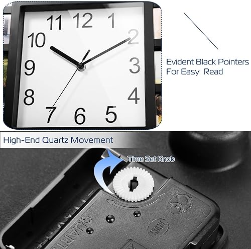 Miniatura 5 de KOCASO Marco de fotos, collage de 12 imágenes, reloj de pared para colgar en la pared, decoración del hogar, haz tu propio reloj multifoto, punto de