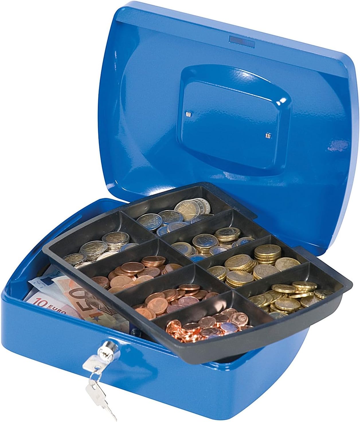 Q-Connect Cash Box 10 Inch Blue