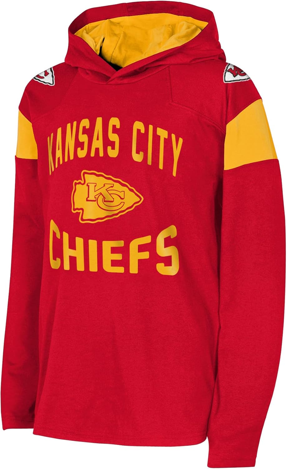 Outerstuff NFL Kids Youth 8-20 Official Licensed Team Color Primary Logo The Champ Lightweight Long Sleeve Football Hoodie