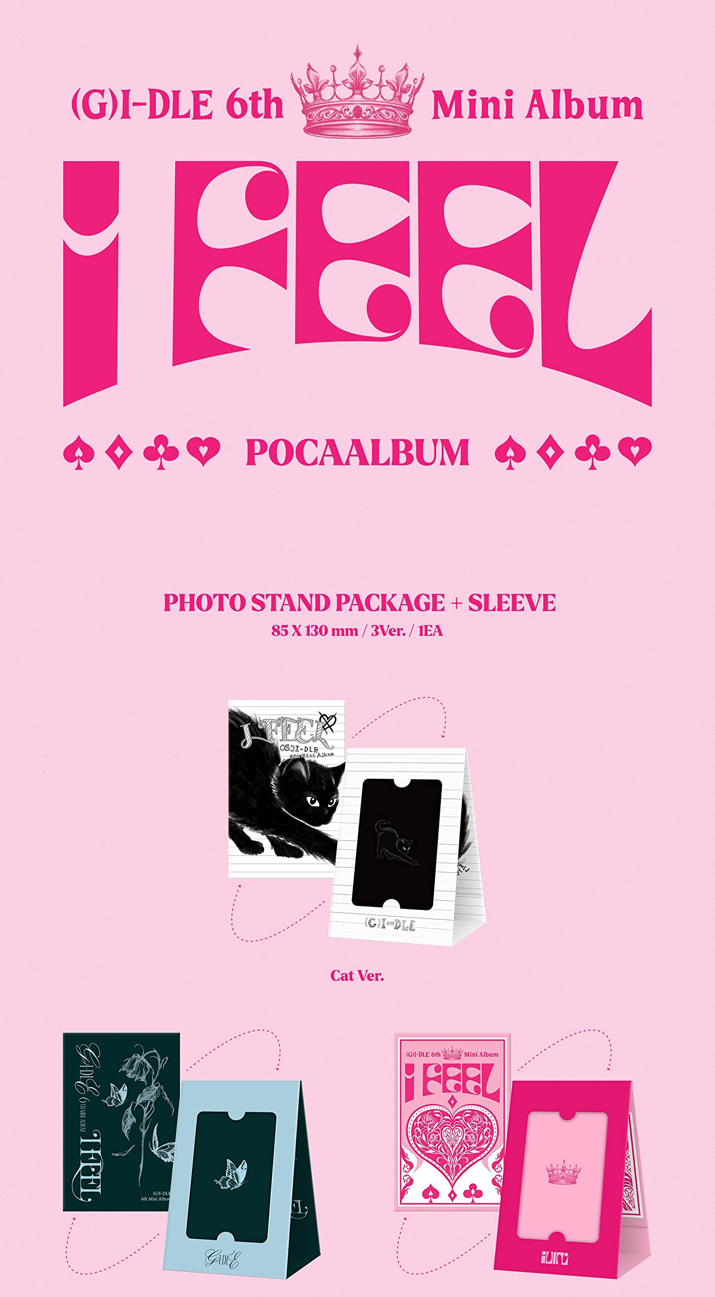 G) I-DLE I Feel 6th Mini Album POCA Version Photo stand package+QR
