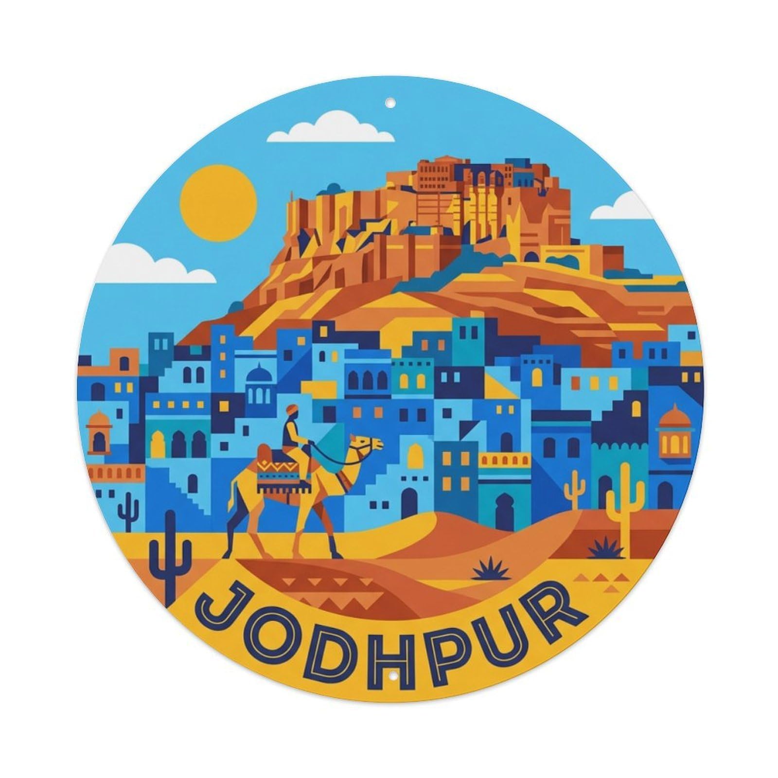 Travel India Vintage Jodhpur Metal Tin Sign