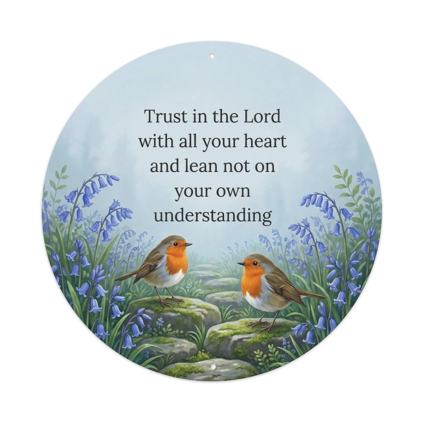 Okahys 8X8inch(20X20cm) European Robin Garden Sign Heaven Love Understanding Metal Tin Sign