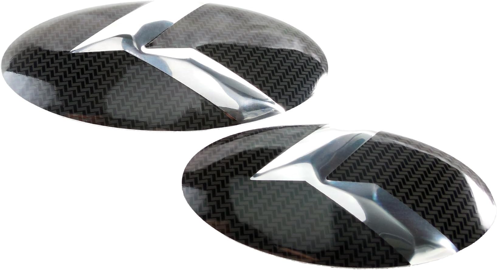Metal Skin K Emblem Badge Overlay for SPORTAGE 2016-2021 Carbon Optic Front/Rear 2pc Set (Loden)