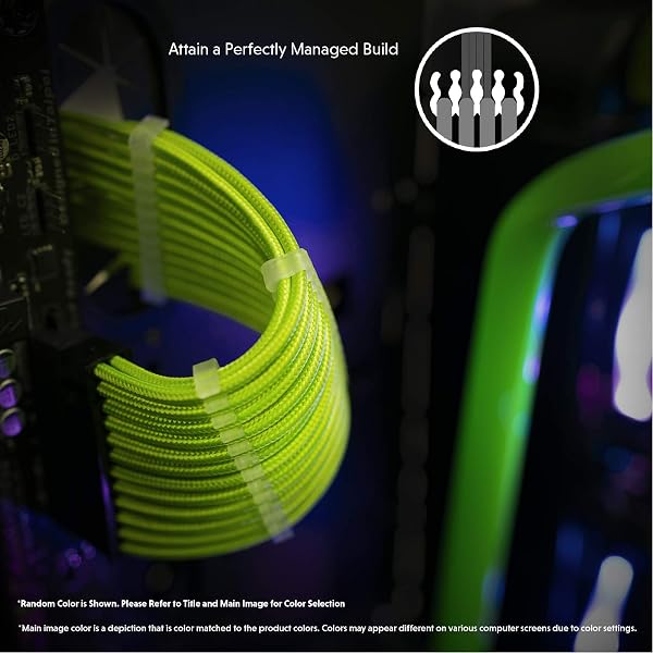 LINKUP - AVA 30cm EPS 8ピン(4+4)CPU ATX マザーボード PSU電力供給編組スリーブ カスタム Mod PC延長コードコム付き | 強い&硬いタイプ | 一本入り | 300mm グリーン&ブラック - 5