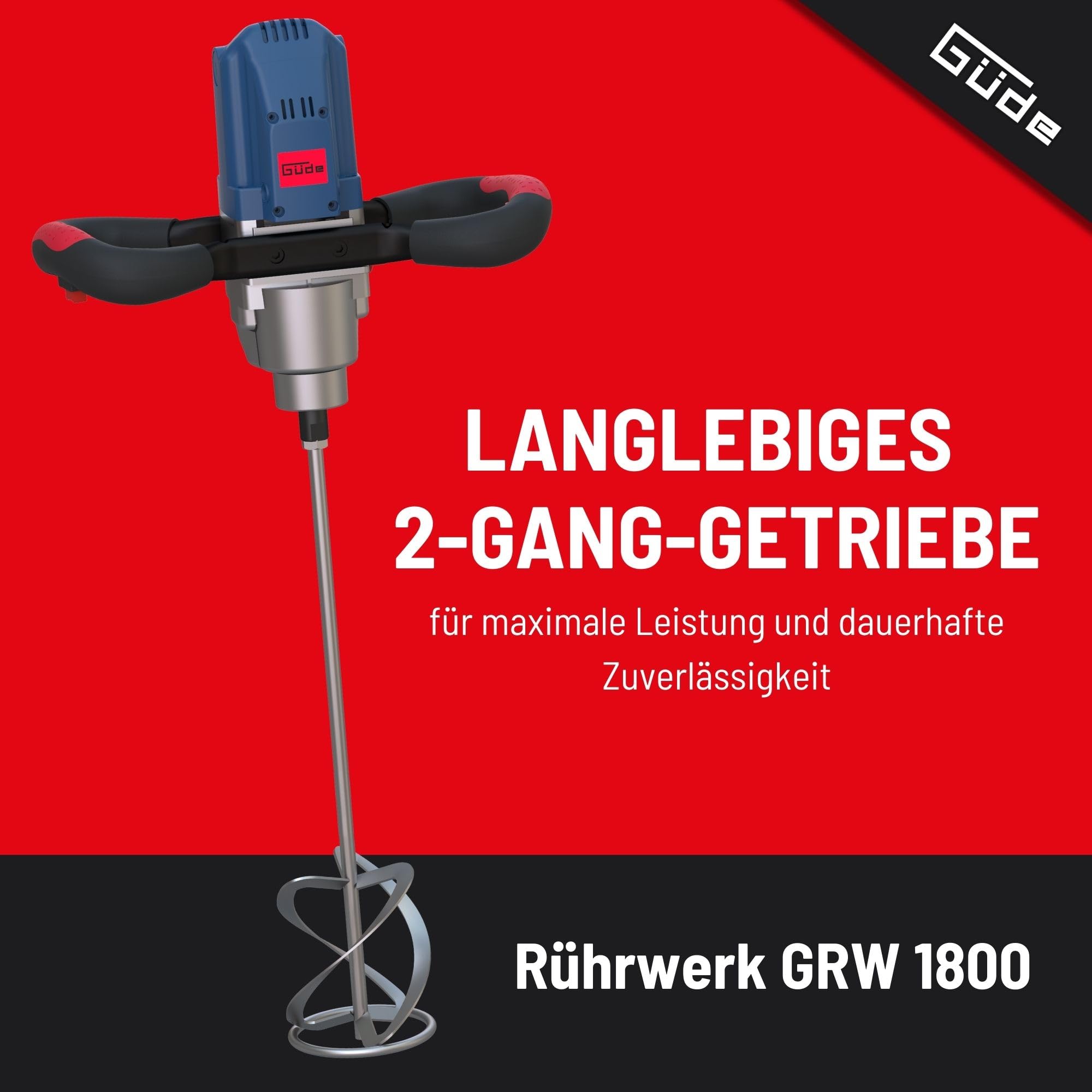 Güde Agitateur GRW 1800 (1800 W, 230 V, volume de mélange : 100 l, avec 2 accessoires de mélange)