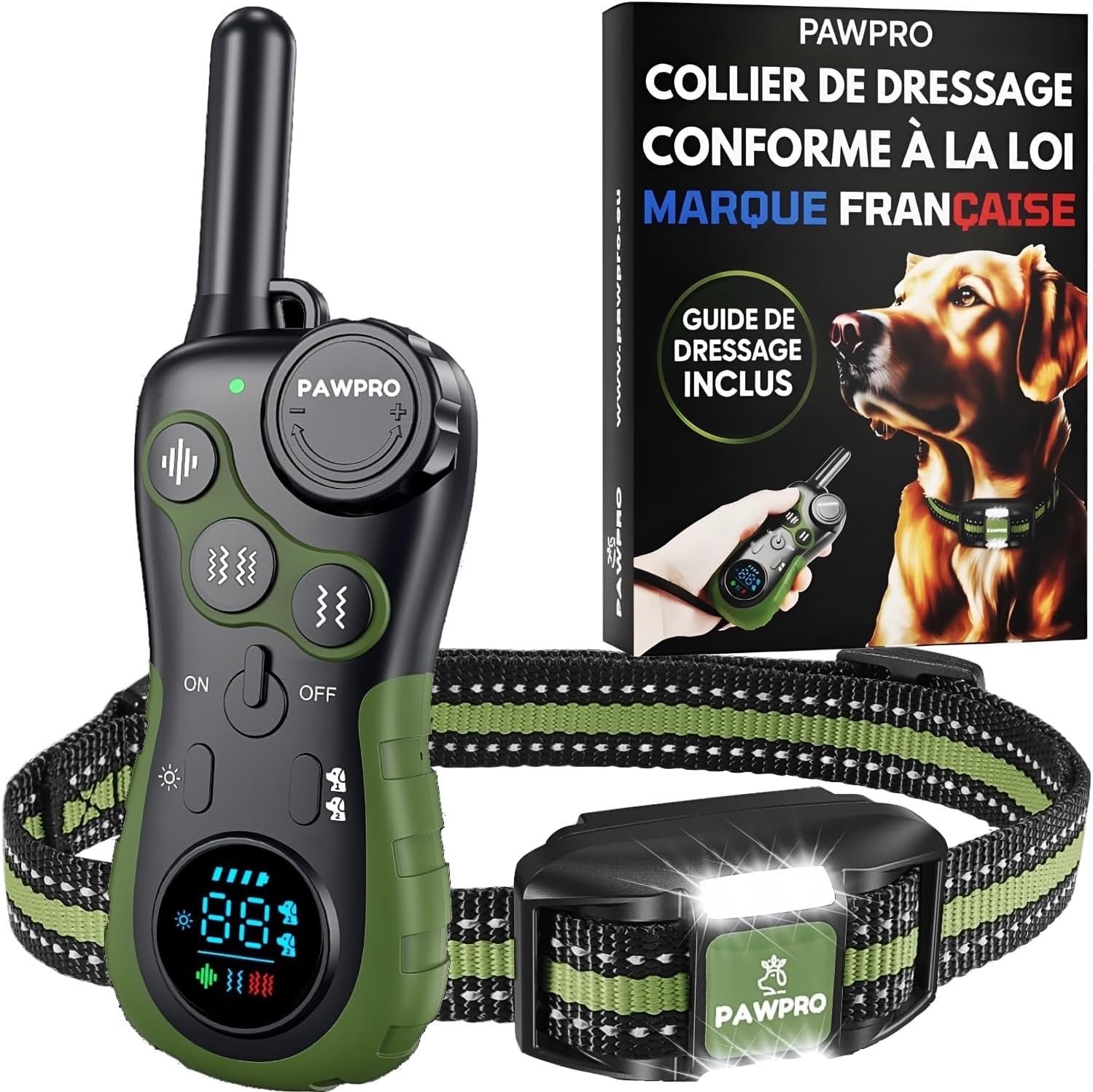 PAWPRO Collier de Dressage pour Chien | Collier Anti aboiement Chien