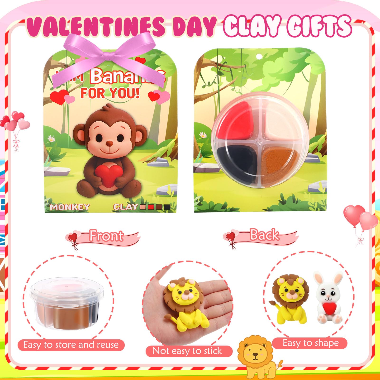 Capoda 18 set di argilla secca ad aria per San Valentino, kit fai da te modellazione fai da te argilla arti e mestieri regali San Valentino kit artigianali per progetti scolastici bomboniere per feste