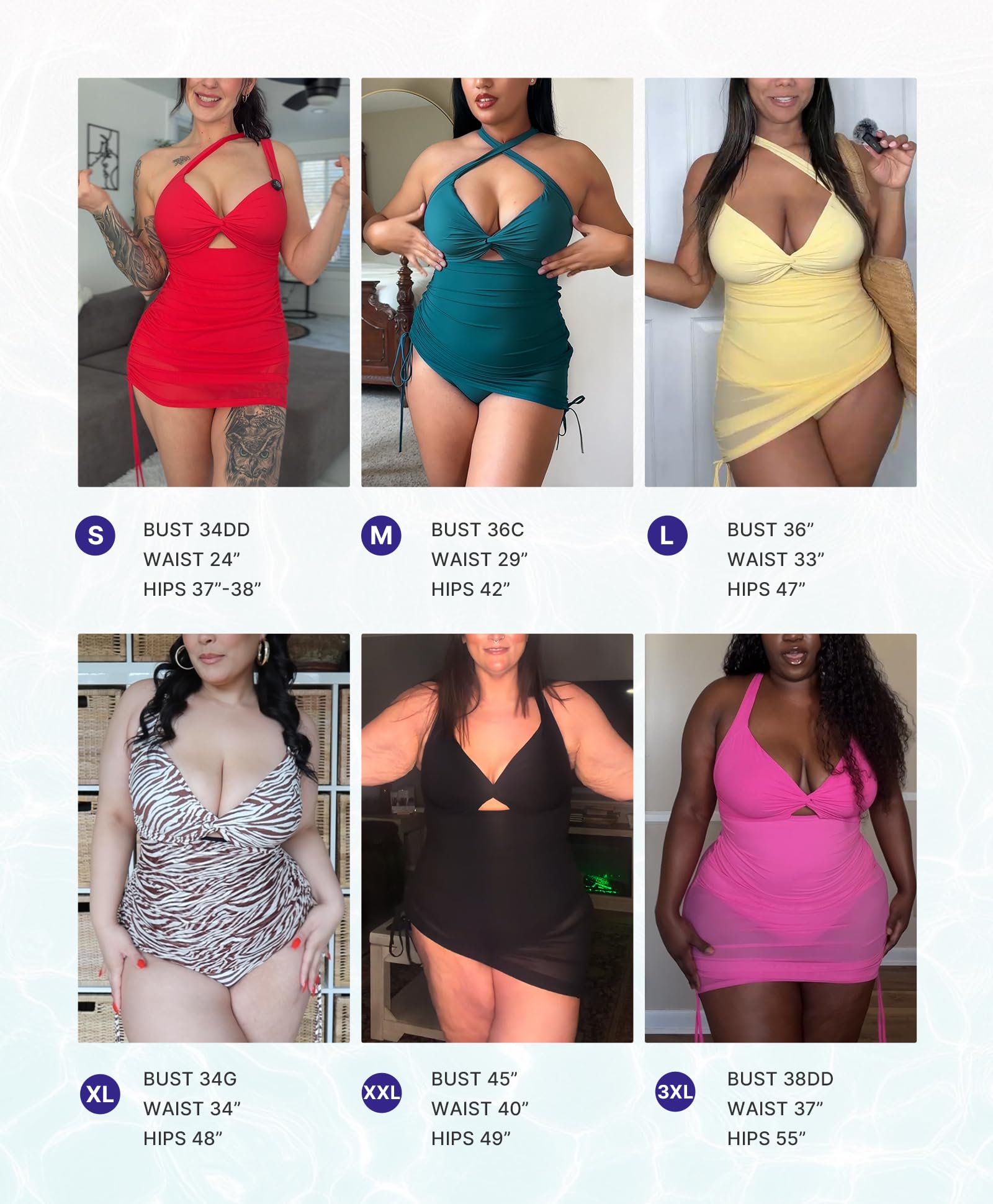 SHAPELLX Tummy Control One Piece Swimsuit with Mesh Wrap Skirt Swim Dress | Full Coverage Bathing Suit Versatile 3-in-1 Design with Integrated Cover-Up Removable Pads Front Twist Cutout Wide  product thumbnail 6