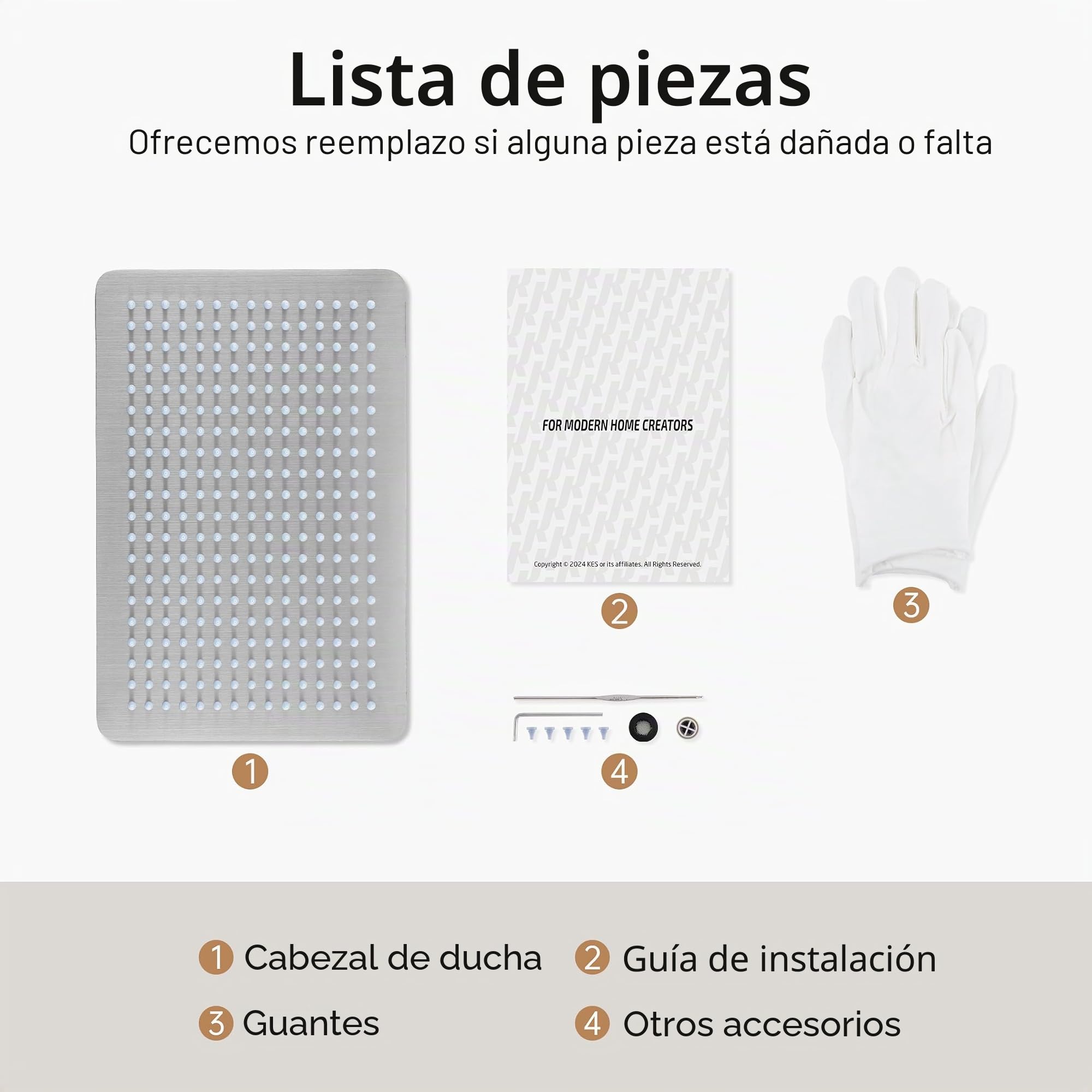 KES Alcachofa Ducha Grande Rociador para Ducha Acero Inoxidable 18/8 30x20CM Rectángulo Baño Alcachofa Giratorio Alta Presión Ajustable Cepillado, J215S12F25-BS