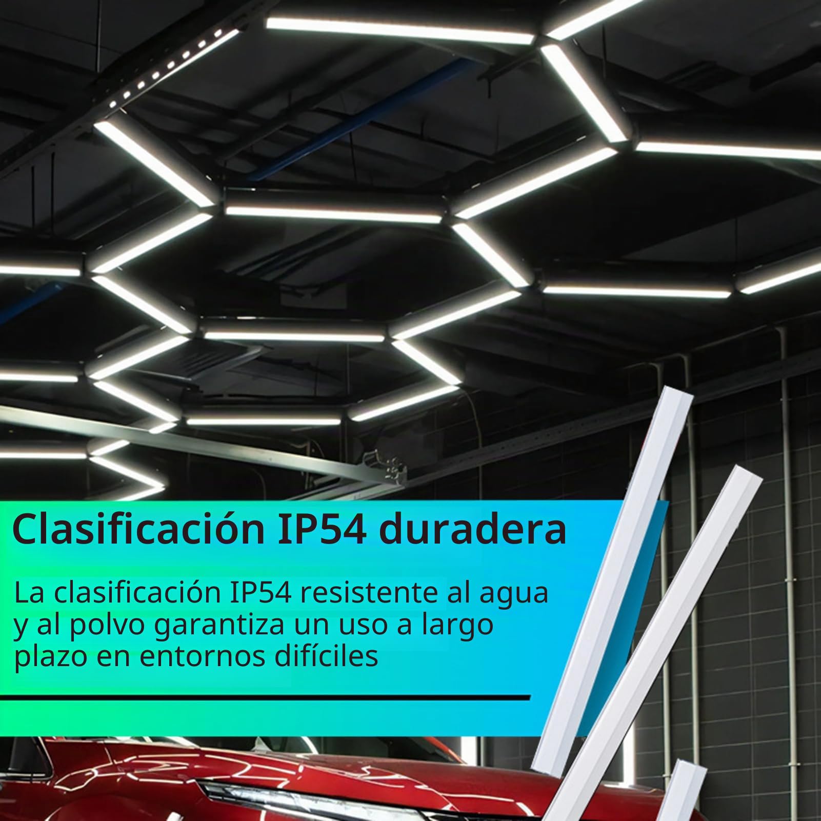 Luces hexagonales para garaje, 6500 K, hexágono, luces LED para garaje, taller y gimnasio, D