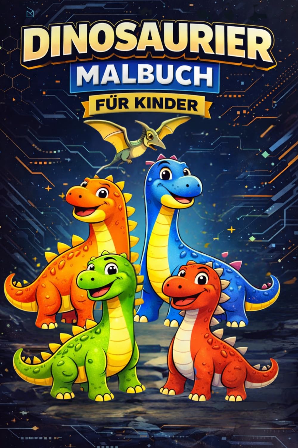 Dinosaurier Malbuch für Kinder: 25 Einfache Ausmalbilder mit Lustigen Dinosauriern | Perfekt für Jungen und Mädchen ab 3 Jahren: Große, einfache ... Hände | Kreativer Malspaß ohne Bildschirm