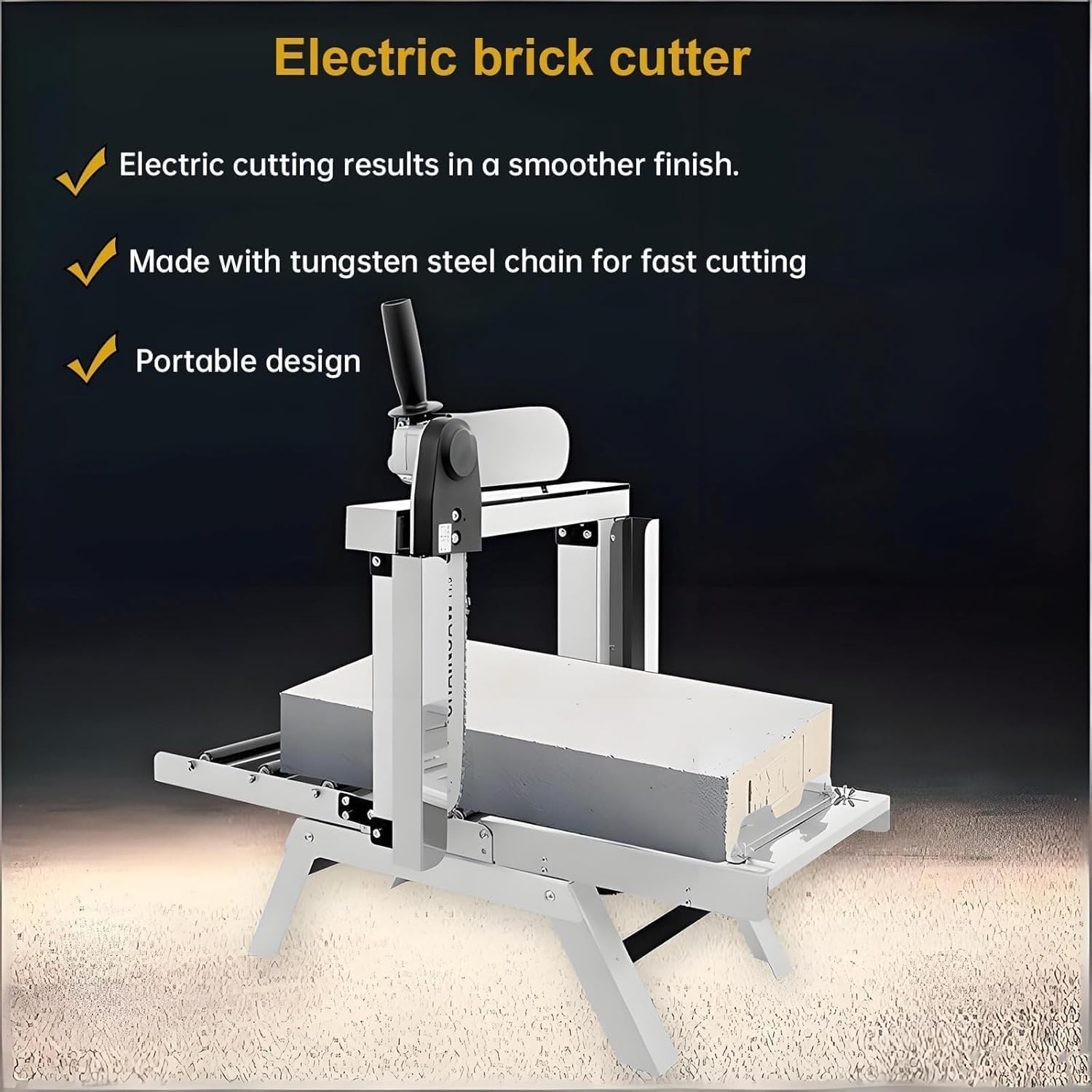 Máquina de corte de bloques de hormigón plegable portátil, herramienta de corte y prensado eficiente con hoja de acero de tungsteno, para uso en obras de construcción