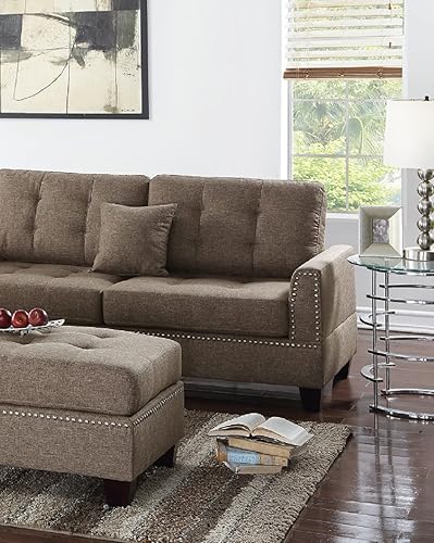 Miniatura 8 de Poundex - Sofá y sofá para dos Bobkona Adolph, F6504 Azul/claro,Marrón,Cítrico