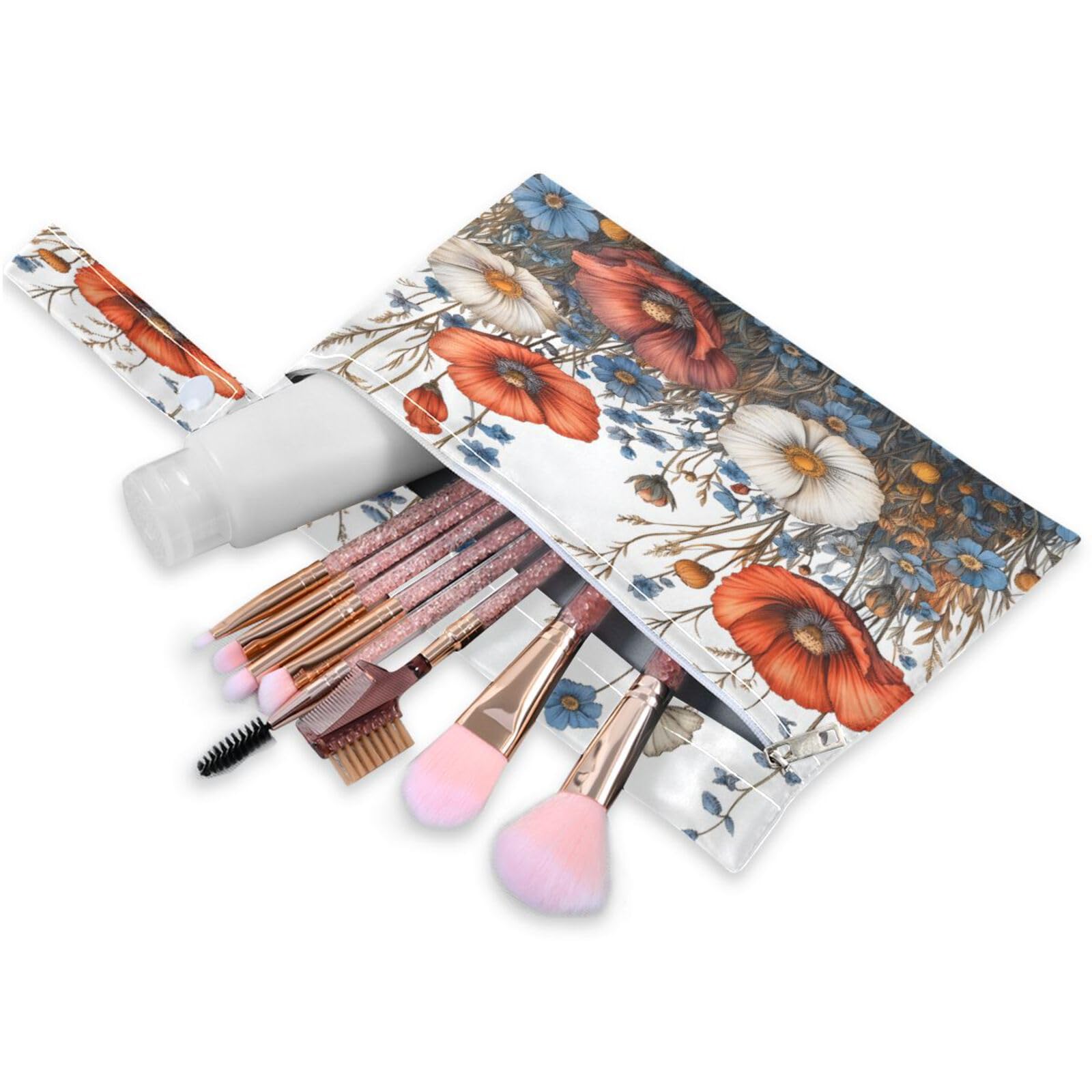 ATTX Elegant Wildflowers Wet Dry Bags 2-Pack - Reusable Cloth Diaper Storage for Travel, Beach & Gym | Multi-Use Waterproof Bags for Swimsuits, Baby Clothes, Sports Gear#386