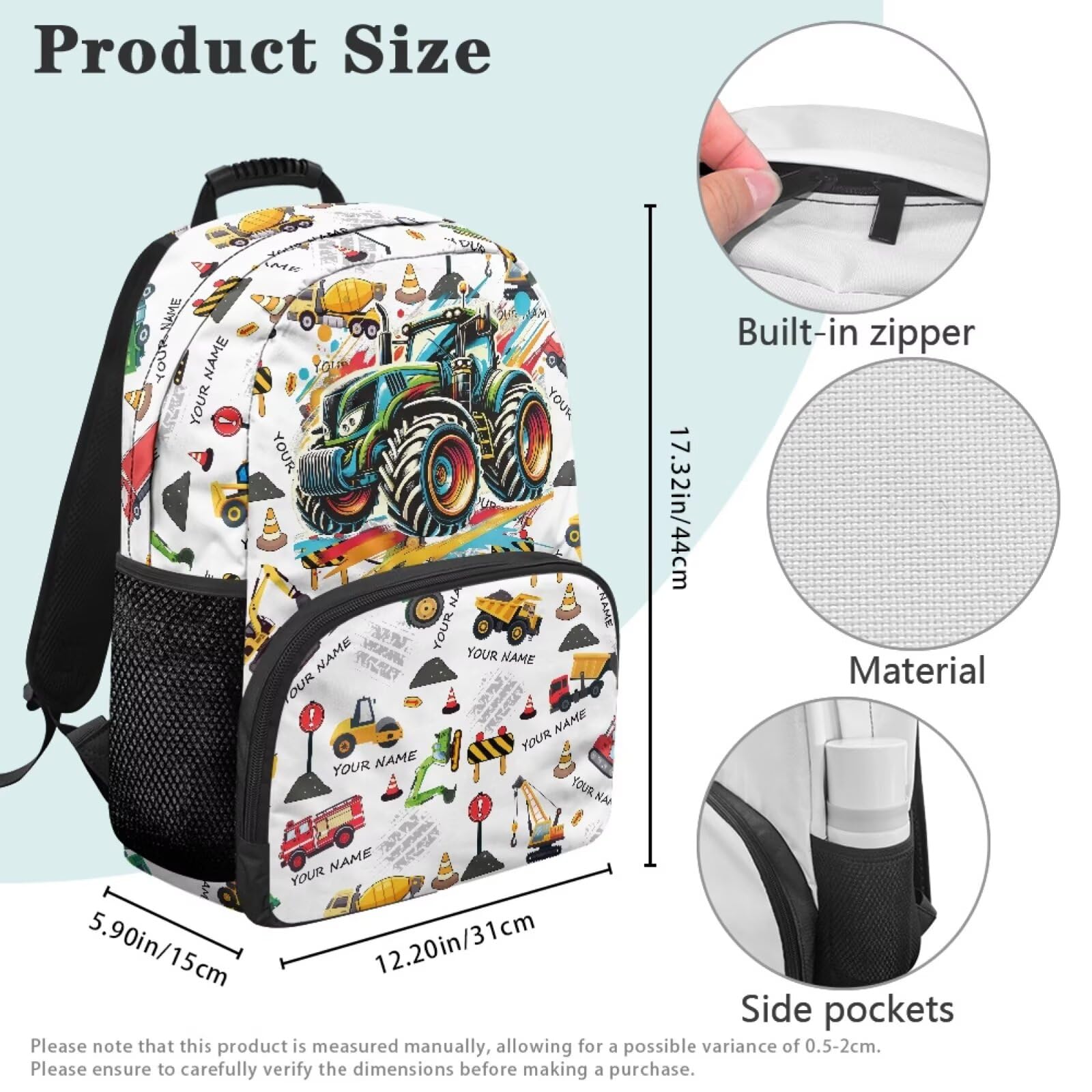 Mochila personalizada con nombre, mochila escolar personalizada para niños y niñas, bolsa de libros personalizada de 17 pulgadas
