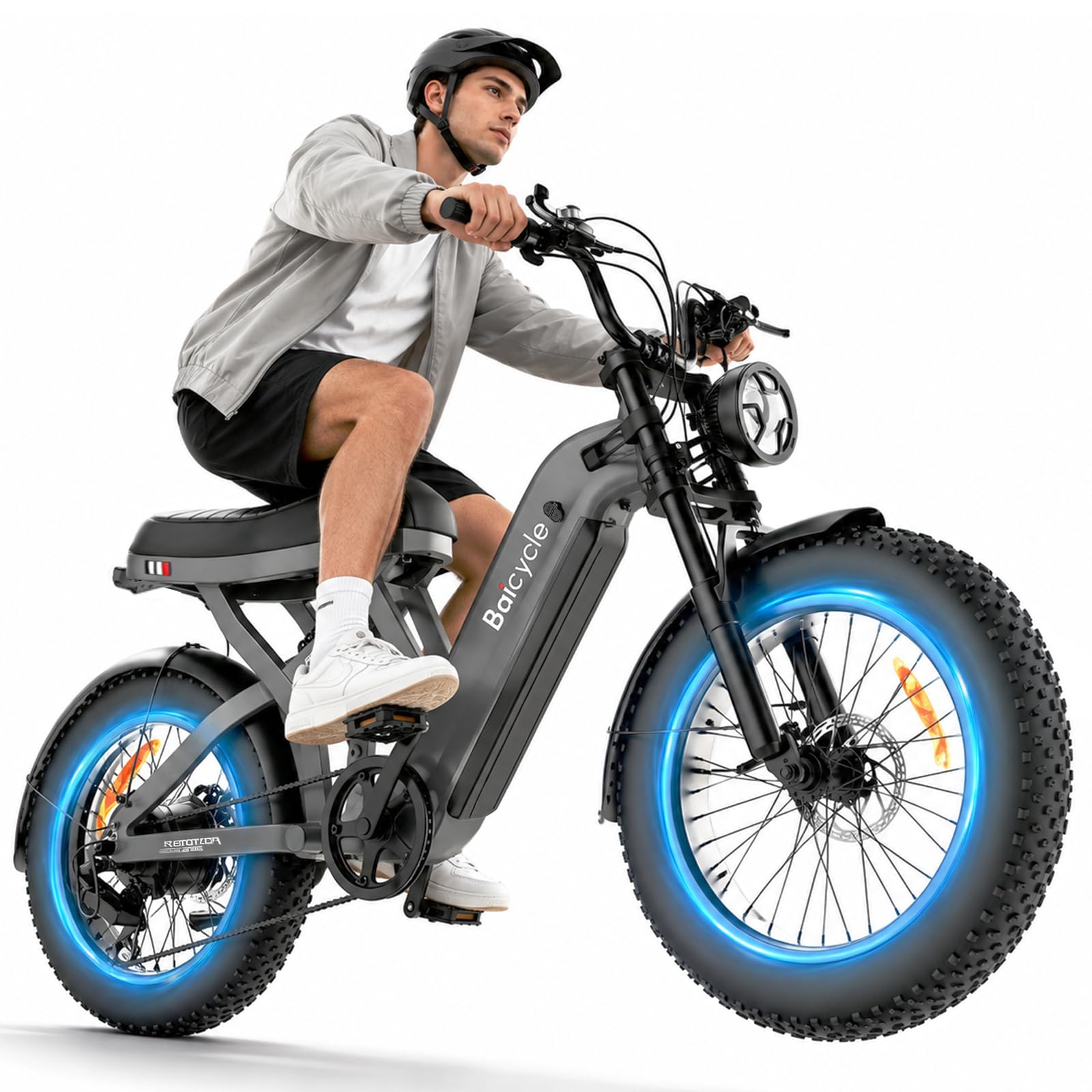 Electric Bike for Adults, 52V 31.5Ah Battery, 3000W Peak 35MPH Ebike, 20"x4.0" Fat Tire M…