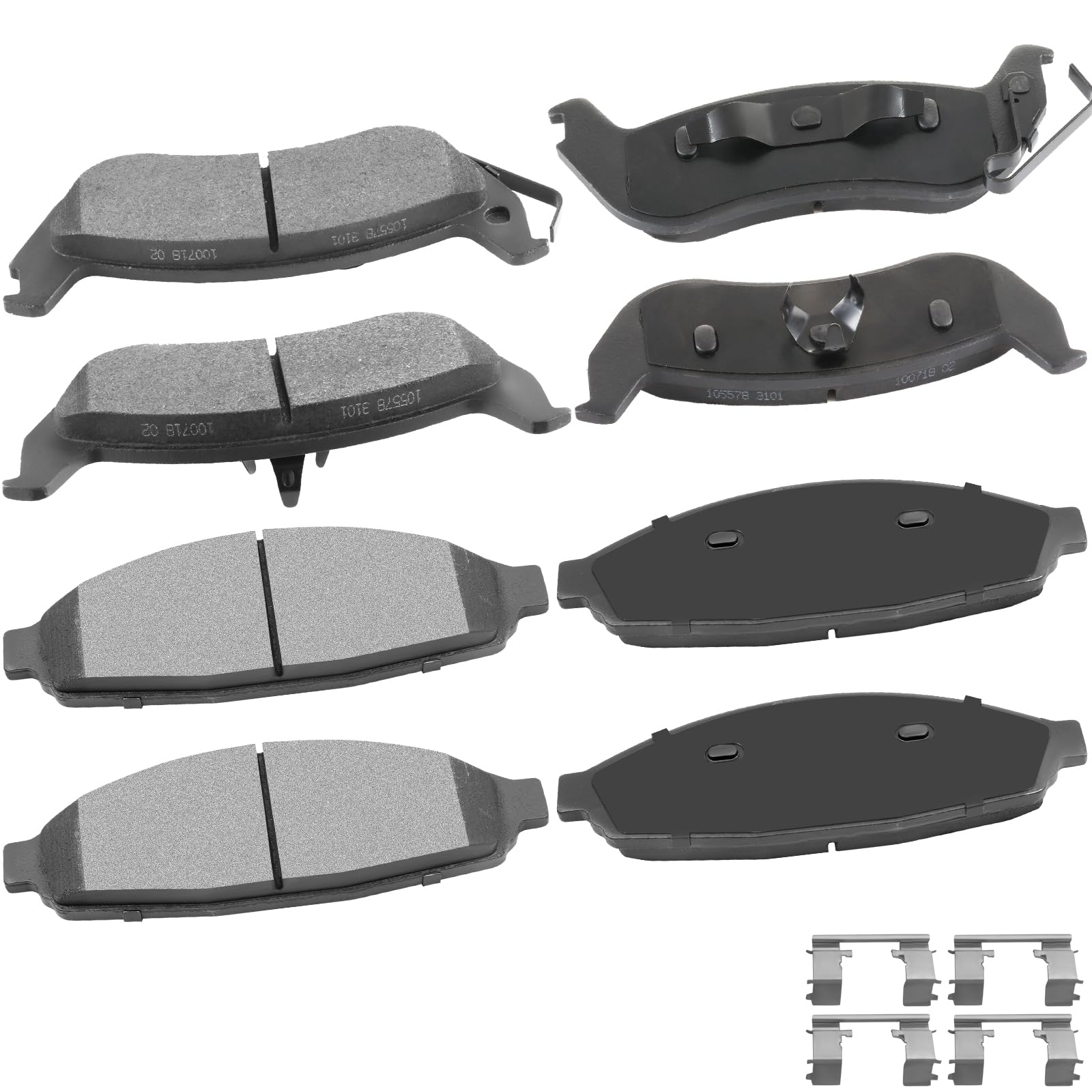 cciyu D931 D932 Front Rear Ceramic Brake Pads Kit 8 Set fit For 2003-2011 For Ford Crown Victoria 2003-2011 For Lincoln Town Car 2003-2011 For Mercury Grand Marquis 2003-2004 For Mercury Marauder
