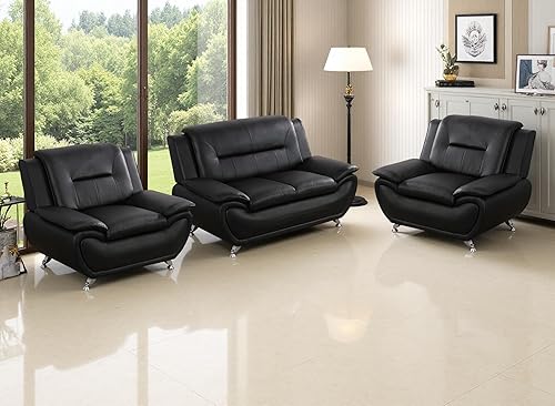 Miniatura 11 de Sofás de cuero para sala de estar, juego de sofás para sala de estar, sofá para dormitorio, apartamento, juegos de muebles para sala de estar (cuero