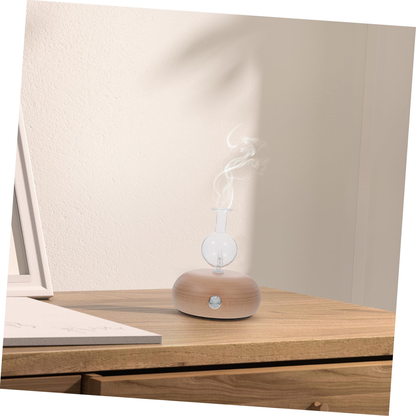 Difusor Capacidad 6w de Aceites Esenciales para Aromaterapia Varios Estilos Mejora y Purifica el Aire con Atomizador de Vidrio y Base de Plástico para Sala y Biblioteca
