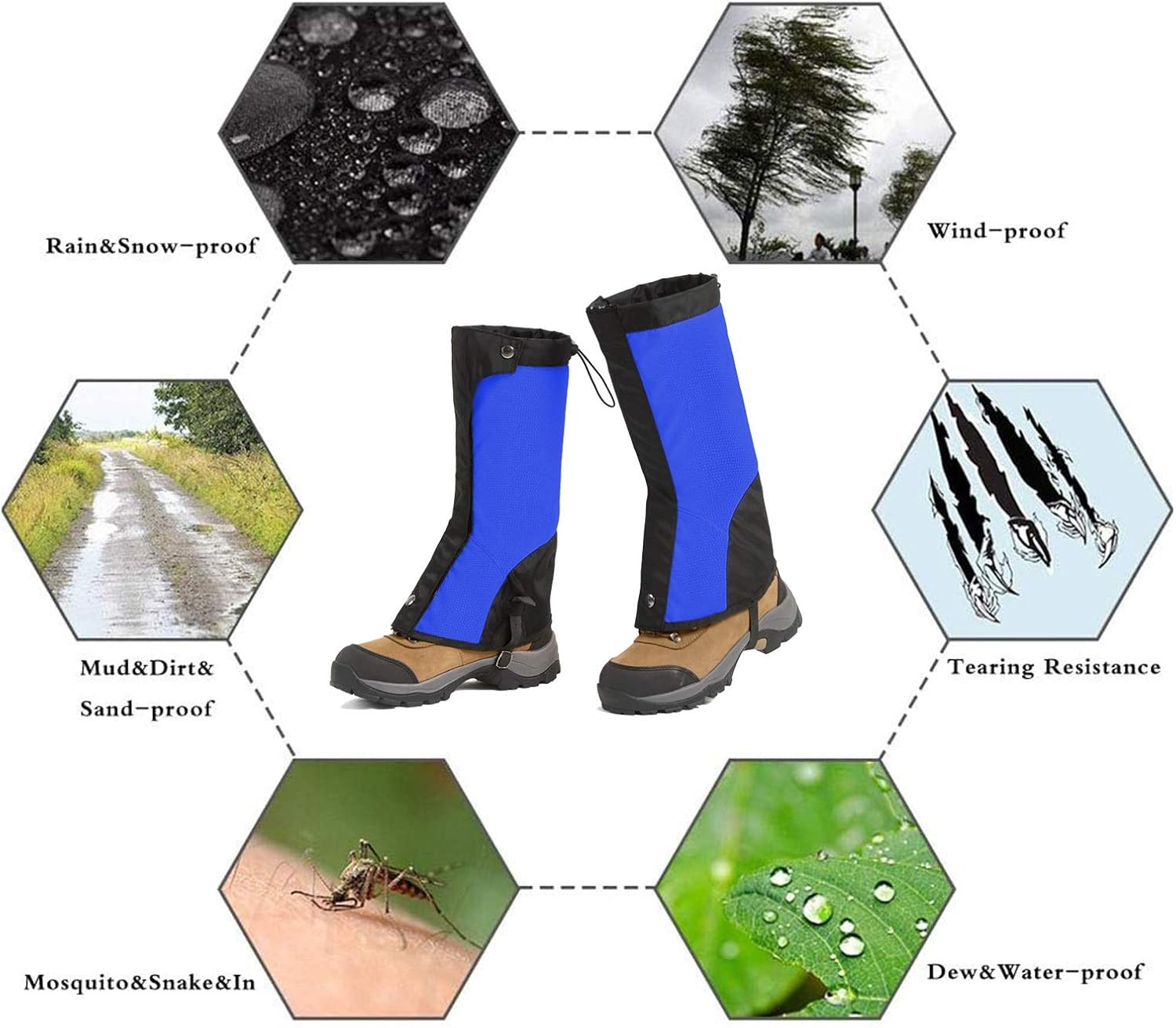 leg Gaiters Men's and Women's Gaiters Outdoor Mountaineering Snow Shoe Covers, Waterproof and Sand-proof Foot Covers, Leggings (Color : D, Size : M)