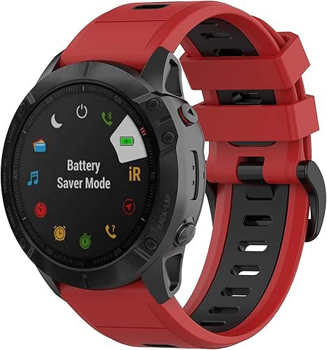 Vista 15 de Compatible con Garmin Fenix 6X Sapphire Band para mujeres y hombres, bandas de repuesto de silicona Quickfit de 0.86 pulgadas (1.024 in), correas