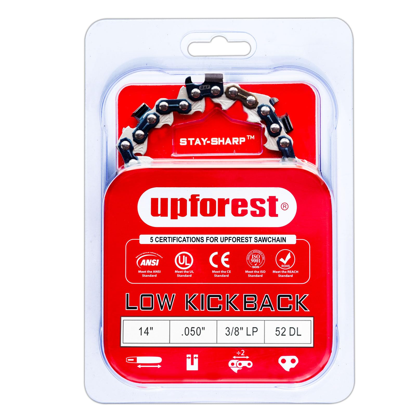 14 Inch Chainsaw Chain 3/8" LP Pitch .050'' Gauge 52 Drive Links Fits Husqvarna 120,136*,137*, 142*,HOMELITE,Echo CS-310,CS-280,Ryobi RY3714,WORX WG305,GREENWORKS MAKITA POULAN More-S52 (91EOP52X1)