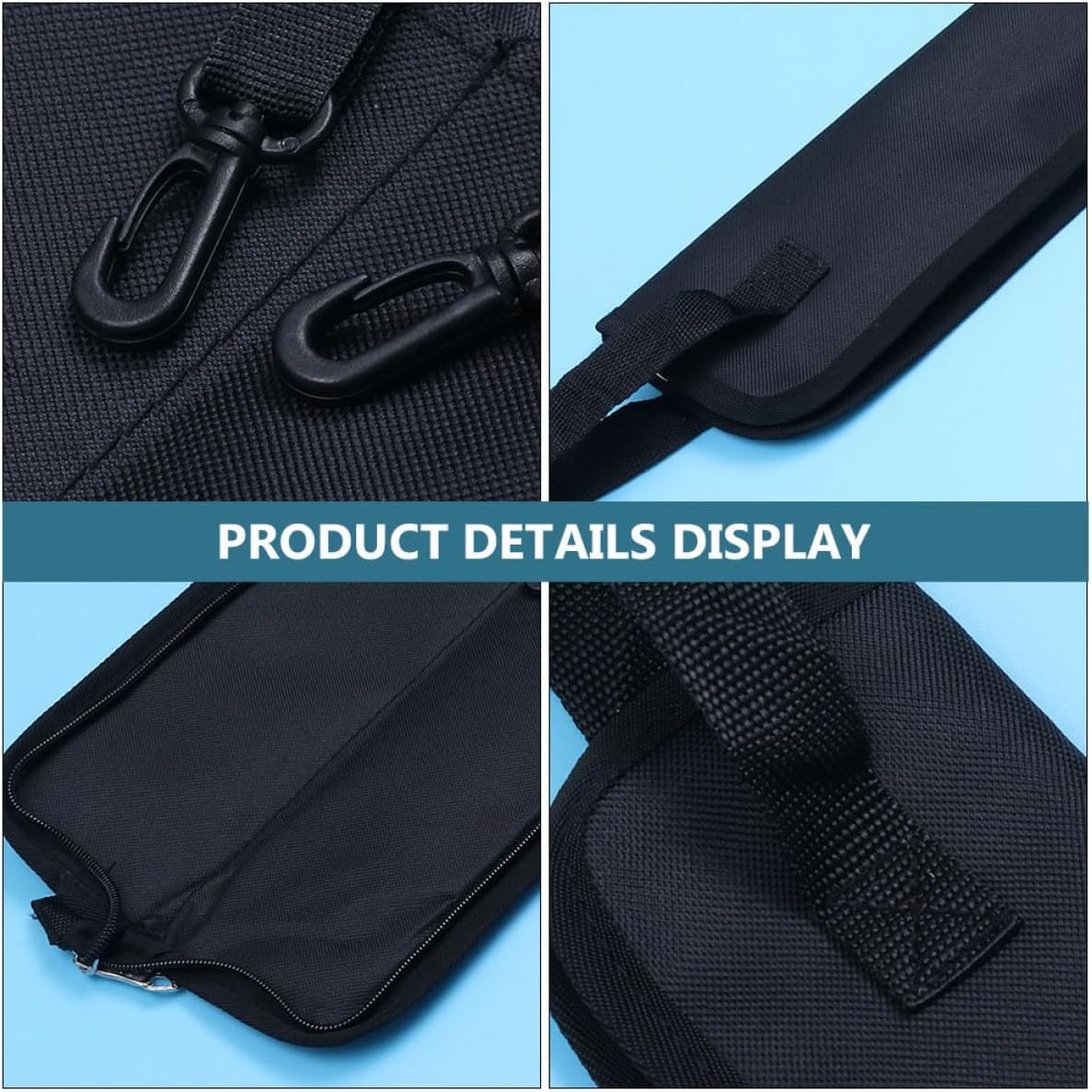 VOSAREA 2pcs Portable Drumstick Bag Carrying Case Mallet Pouch Thickened Double Shoulder Strap Black Drumstick Storage Pouch for Drummers and Percussionists