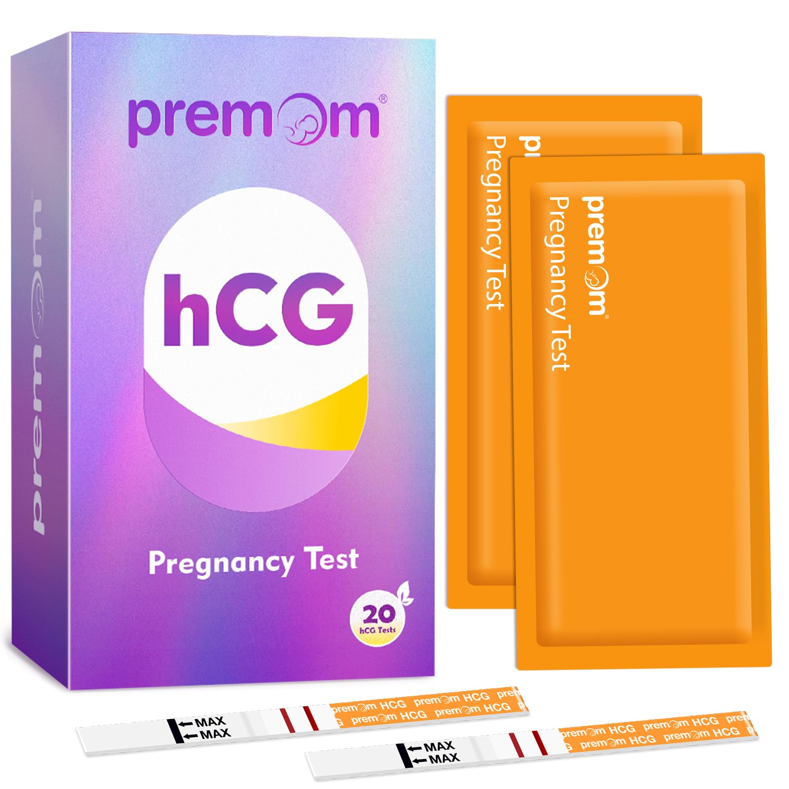 Premom 20 Pack Pregnancy Test Strips| Early Detection hCG Tests