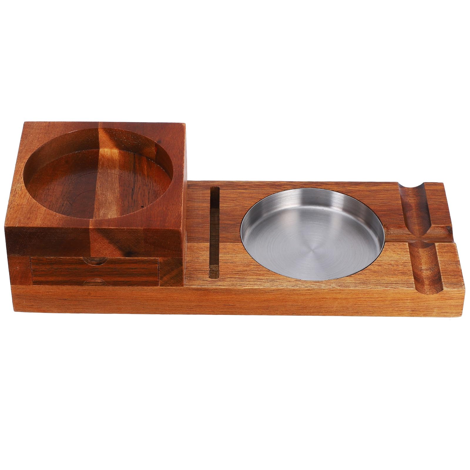 Cendrier à tiroir en bois Toyvian de luxe avec plateau pour verres à whisky