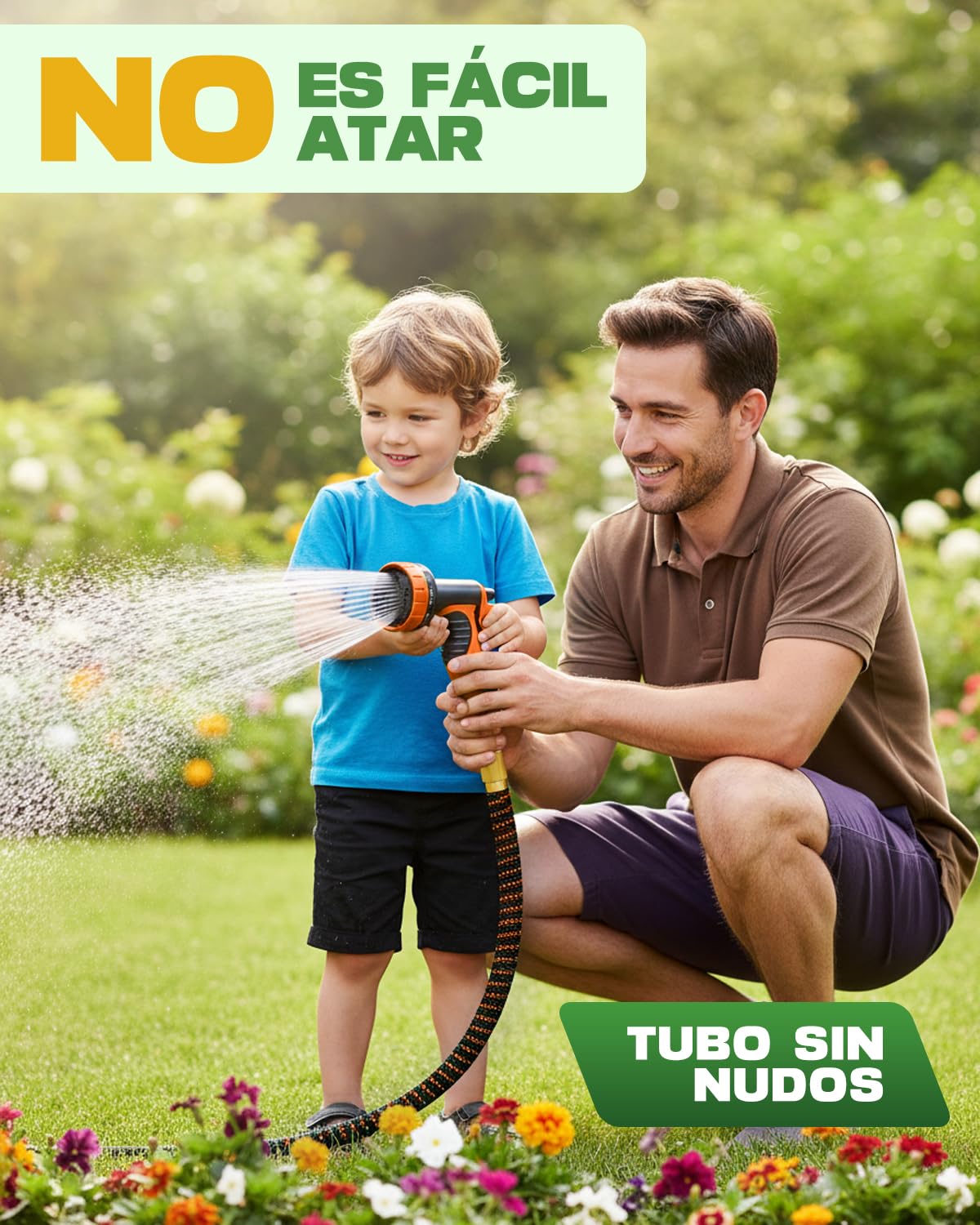Manguera Jardín Extensible 45m de Alto Rendimiento, Manguera Flexible Extra Larga para Grandes Superficies y Limpieza, Conectores de Latón 3/4" y Boquilla Ergonómica de 10 Funciones