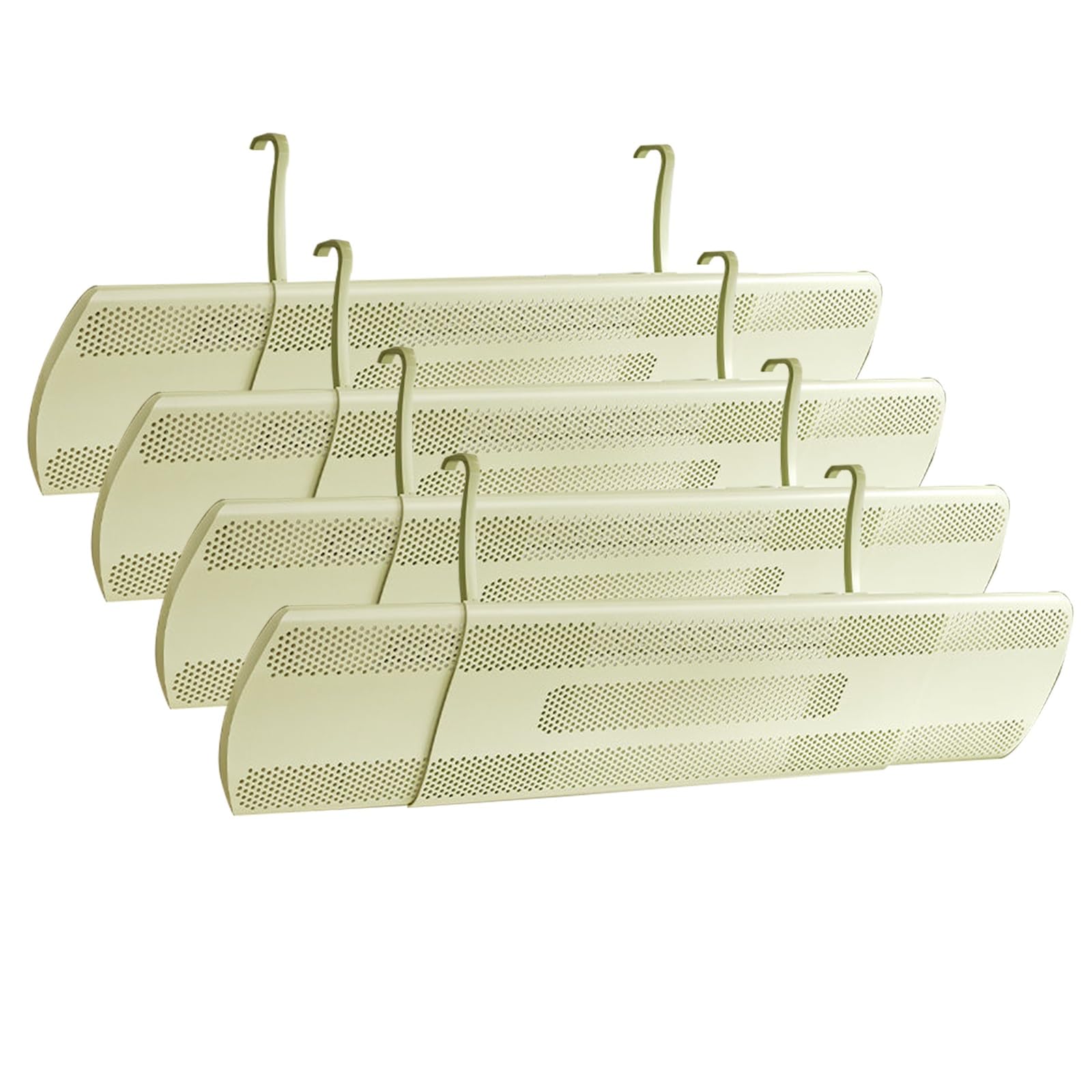YGER JZGB 4 Air Conditioner Deflector, Air Vent Deflector, Retractable, Freely Adjustable, Honeycomb Panel, PVC Material, for Wall Mounted AC(Green)