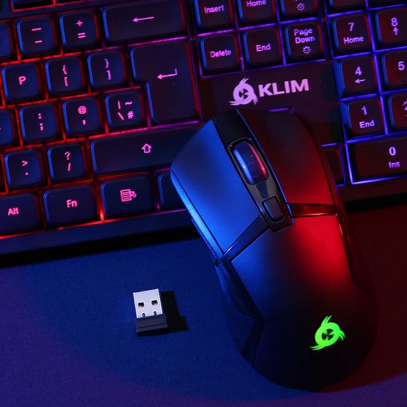 KLIM Tandem Vezeték Nélküli Gamer Billentyűzet és Egér Szett QWERTZ - Vékony, Tartós, Ergonomikus - PC, Mac, Xbox, PS4, PS5 Kompatibilis