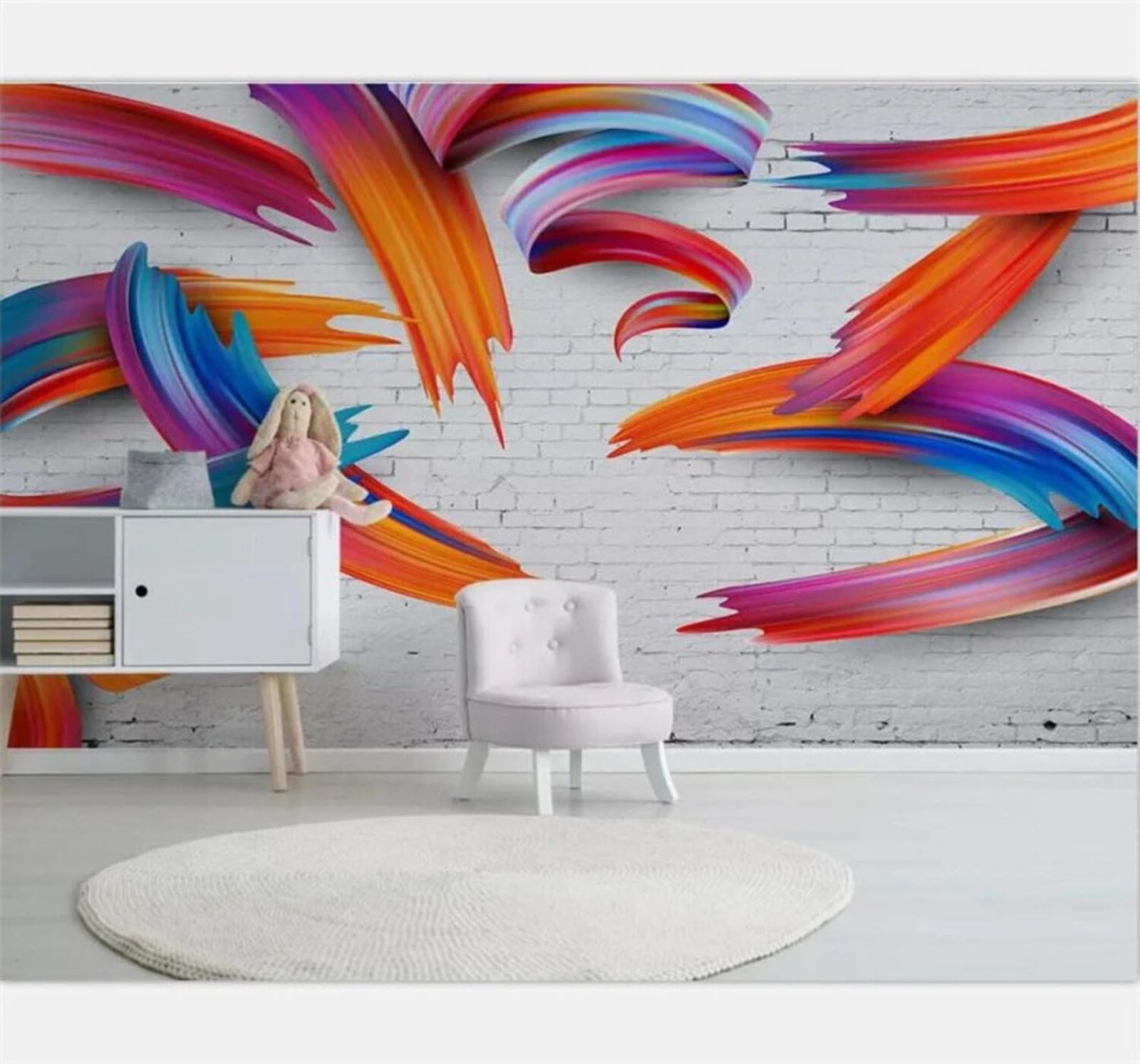 Unique Abstract Colourful Geometric Lines 3D Wallpaper Easy Install Feature Office Living Room Sofa Bedroom TV Background Wall Decoration-400cm×280cm