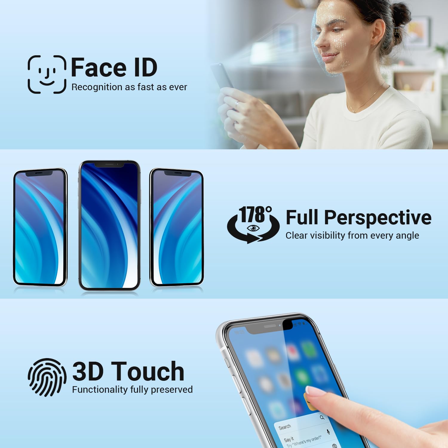 GULEEK Display per iPhone XR Schermo LCD Sostituzione Vetro Schermo Parti 6,1 Pollici Touch Screen Digitizer di Ricambio con Kit di Strumenti di Riparazione