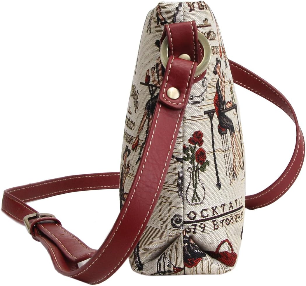 Signare Tapestry Crossbody Bag Small Shoulder Bag for Women with Floral Design - Image 6