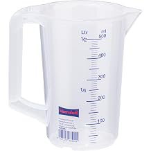 Hunersdorff 935000 Graduated Can with Closed Handle, White/Blue, 500 ml
