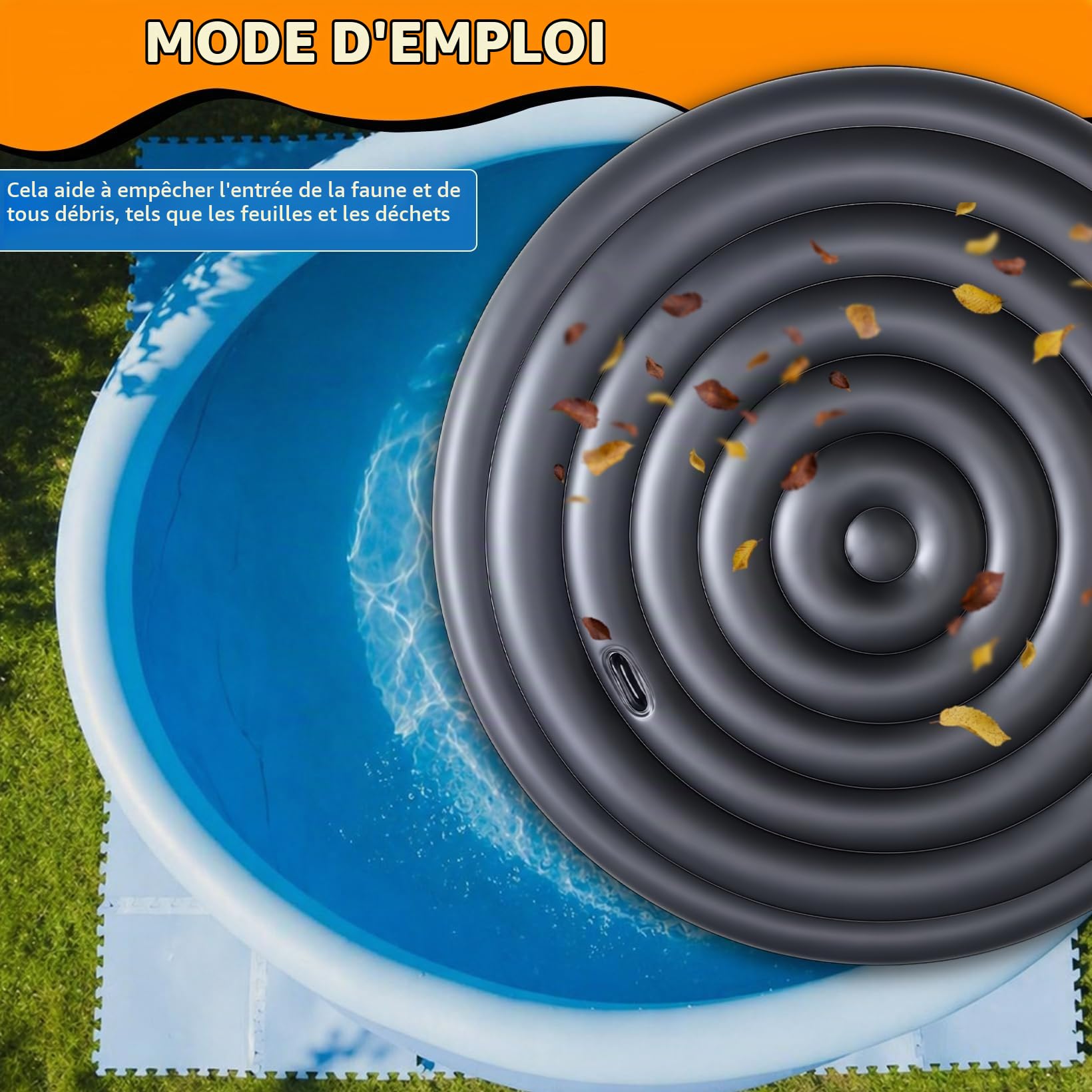 Bâche Gonflable Isolante en PVC pour Spa Rond Environ 180 cm