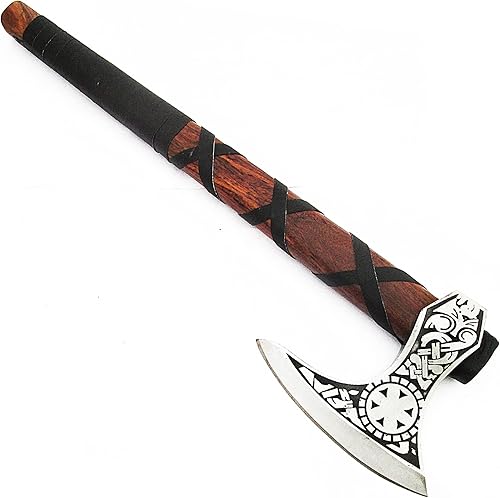 Hacha vikinga de acero inoxidable hecho a mano, magnífico mango de madera maciza, hacha, Sspb-9964