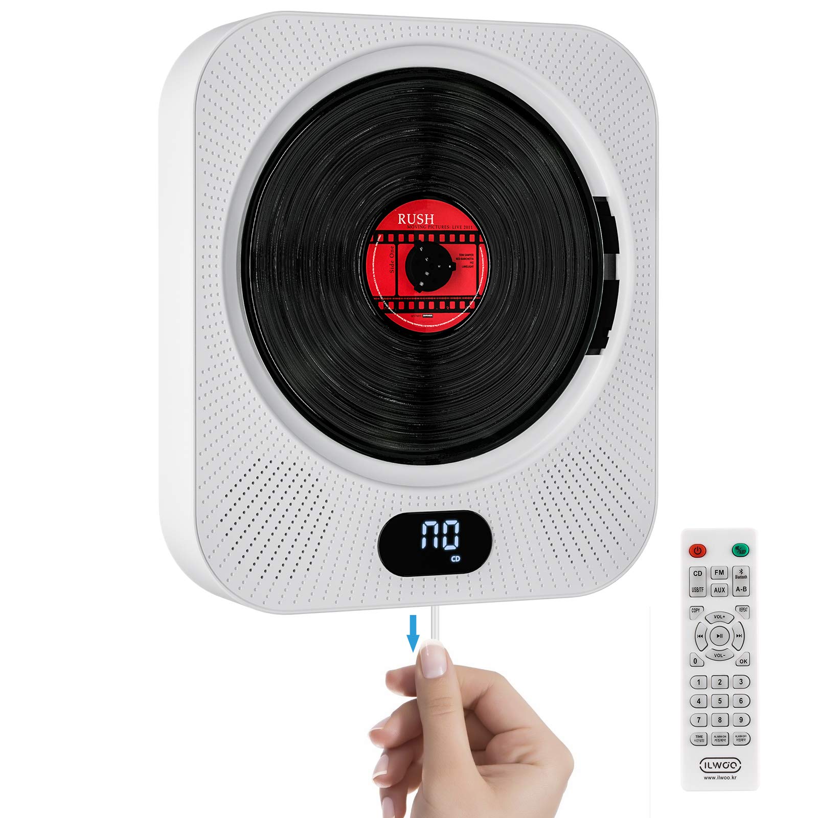 Buy Portable CD Player with Bluetooth & HiFi Speakers, Ankuka Wall able