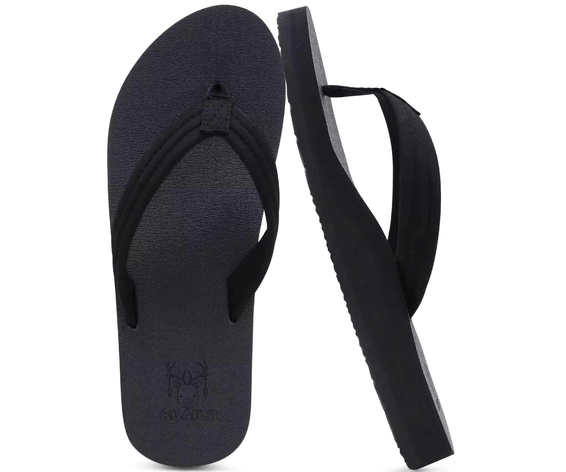 KuaiLu Flip Flops for Women with Arch Support Summer Beach Thong Sandals Comfortable Walking Shoes Lightweight Soft Yoga Mat Cushion Floral Outfits Slip On Indoor Outdoor