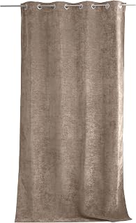 ED Enjoy Home Thermo-Verdunkelungsvorhang mit Ösen, Beige, Natur, 140 x 260 cm, 100% Polyester, Samt, Fleece-Futter, Kollektion Velvet