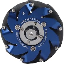 4in Mecanum Wheel Left, Aluminum Body with TPU Rubber Rollers, Industrial Robot Accessory, 45-Degree Omnidirectional, High Load Capacity, Long Lasting