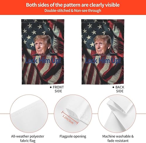 Miniatura 4 de Bandera de jardín Lock Him Up de 12 x 18 pulgadas, doble cara, decoración de patio al aire libre