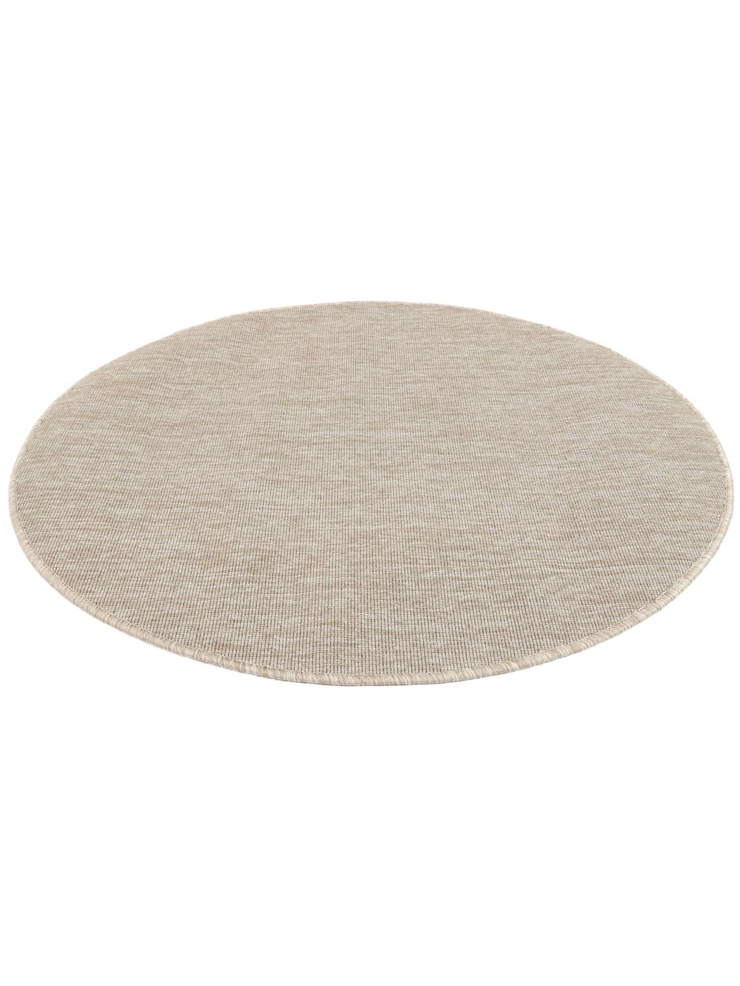 RugVista Cameron In & Outdoor-Teppich, Rund, Ø 200 cm, Beige | Moderne, Niedriger Stapel, Nur Handwäsche, Oeko-Tex 100, UV-beständig, Patio