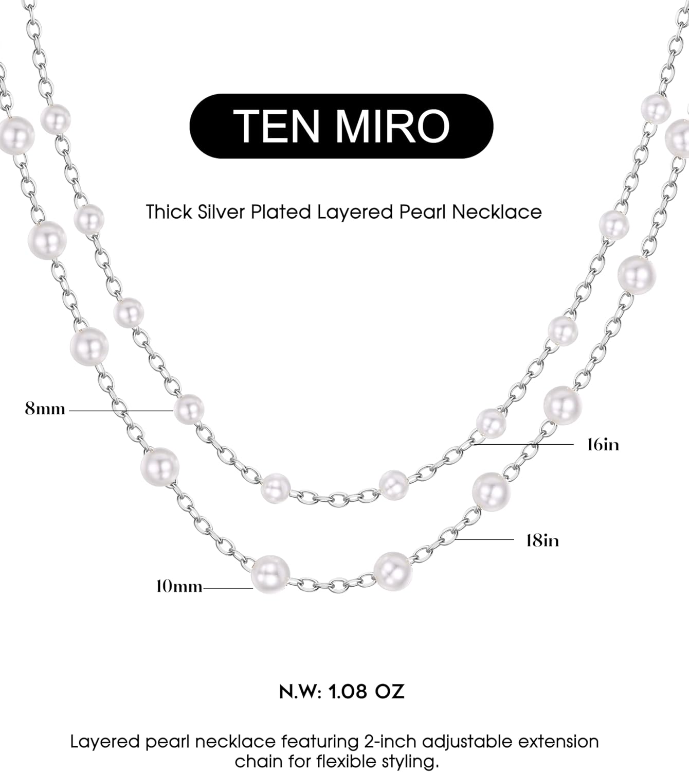 TEN MIRO 16k Gold Plated Chunky Gold Plated Necklace for Women Non Tarnish, 36'' /92cm Long Chunky Heart Necklace layered Puffy Heart Necklaces Long Thick Pendant Bold Statement Necklaces for Women Trendy - Image 4