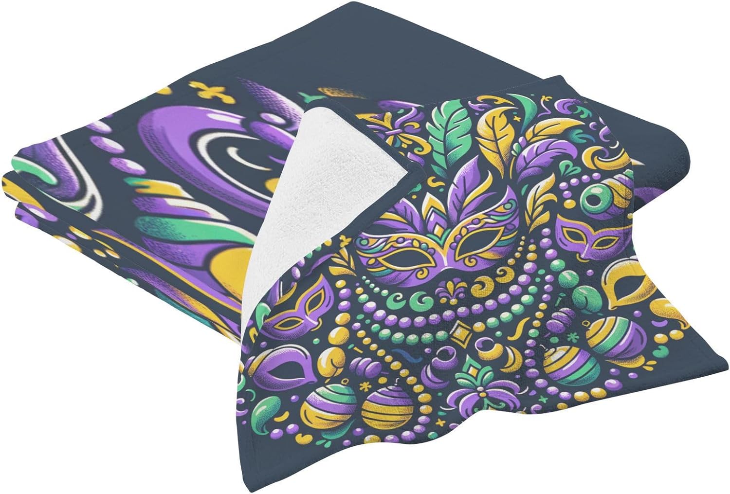 Hand Towels Premium Soft and Highly Absorbent Mardi Gras Themed Pattern 2 Pcs Towels for Bathroom Set 100% Cotton Decorative Face Towels